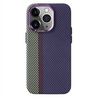 DGKAMEI Voor iPhone 14 Pro Max Color Splicing Carbon Fiber Texture Phone Case Anti-drop Back Cover