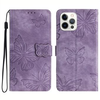 Schokbestendige hoes voor iPhone 14 Pro Max PU lederen Stand portemonnee met vlinder bedrukte skin-touch telefoonhoes