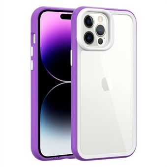 Voor iPhone 14 Pro Max Clear Phone Case Hard Acryl Back + Kleurrijke TPU Frame Droppoof Cover
