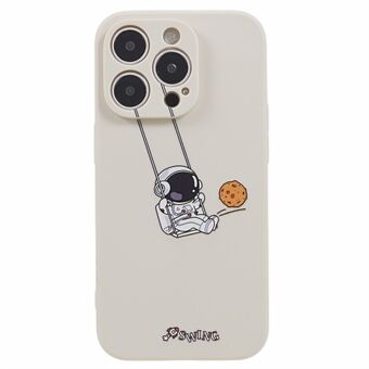 Voor iPhone 14 Pro Max Astronaut Pattern Printing Case Flexibele TPU Anti- Scratch telefoonhoes