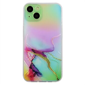 Marmeren Patroon In reliëf gemaakte TPU-hoes voor iPhone 15 Kleurrijke Laser Schokbestendige Telefoonhoes