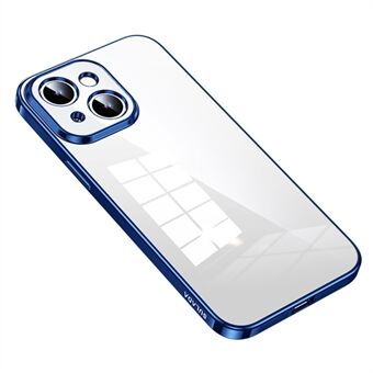 SULADA voor iPhone 15 valbestendige elektroplating recht rand heldere telefoonhoes TPU-cover