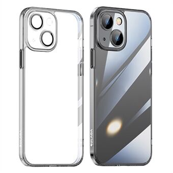 SULADA Kristal Staal Serie TPU+Gehard Glas Transparante Hoesje voor iPhone 15 Anti-Val Beschermende Telefoonhoes