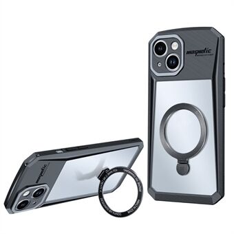 XUNDD voor iPhone 15 schokbestendige telefoonhoes met ring kickstand, gemaakt van PC+TPU-materiaal, compatibel met MagSafe.