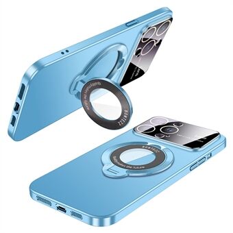 VOERO Kickstand Hard PC Hoesje voor iPhone 15 Rubberized Anti-Kras Telefoonhoesje Compatibel met MagSafe