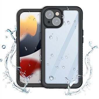 REDPEPPER FS-serie voor iPhone 15 volledige lichaam zanddicht hoesje met een helder achterpaneel, IP68 waterdichte telefoonhoes.