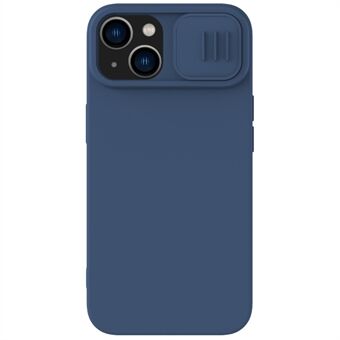 NILLKIN voor iPhone 15 Vloeibaar Siliconen + PC Hoesje met Schuifbare Camera Afdekking Telefoonhoesje Compatibel met MagSafe