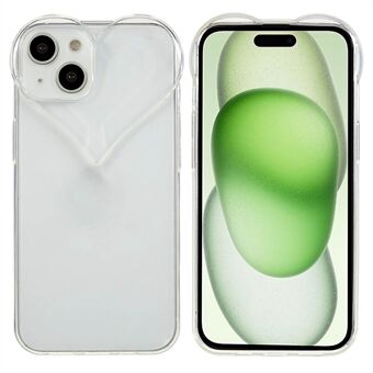 Stofdichte TPU-hoes voor iPhone 15, hoesje met hartvormige camera bescherming voor mobiele telefoon.