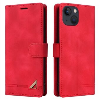 007-serie voor iPhone 15 Plus PU-leren standaardschelp flip-portemonnee huid-touch telefoonhoes
