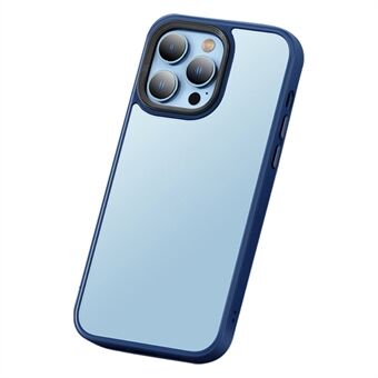 Slimme PC + TPU-hoes voor iPhone 15 Plus Skin-Touch Matte telefoonhoesje met metalen lensframe