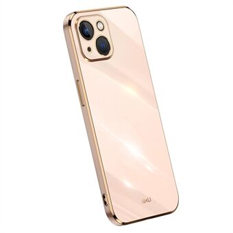 XINLI Voor iPhone 15 Plus Verguld Gouden Rand Anti-kras Telefoonhoesje TPU Achterkant