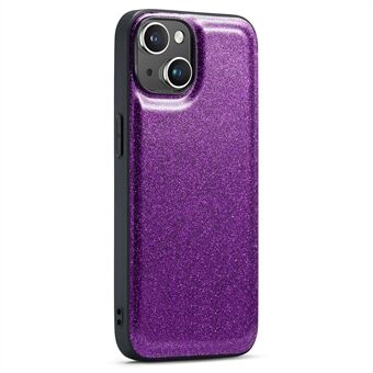DG.MING voor iPhone 15 Plus hoesje met glitter oppervlak van PU-leer bekleed met PC+TPU telefoonhoesje