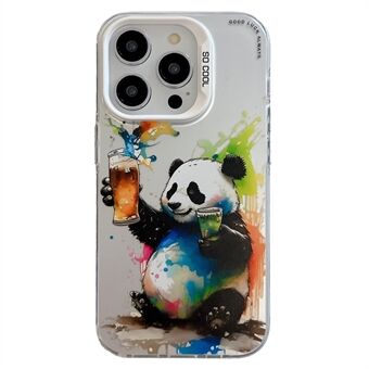 Voor iPhone 15 Plus Graffiti Case PC+TPU Animal Pattern Phone Cover
