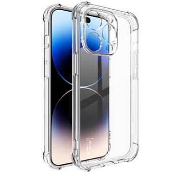 IMAK voor iPhone 15 Pro Anti-kras Super Transparante Achterkant Zachte TPU Telefoonhoes