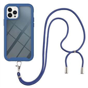 YB PC-serie-4 telefoonhoesje voor iPhone 15 Pro, PC + TPU schokbestendige achterkant met lanyard.