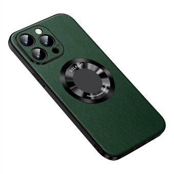 SULADA Voor iPhone 15 Pro Koeienhuid Textuur Telefoonhoesje PU Leren Laagje TPU Hoesje Compatibel met MagSafe