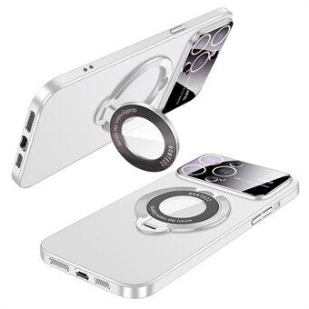 VOERO Schokbestendige Kickstand Case voor iPhone 15 Pro Rubberized Hard PC Telefoonhoesje Compatibel met MagSafe