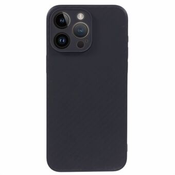 Koolstofvezel textuur telefoonhoesje voor iPhone 15 Pro, antislip TPU beschermhoes voor telefoon.