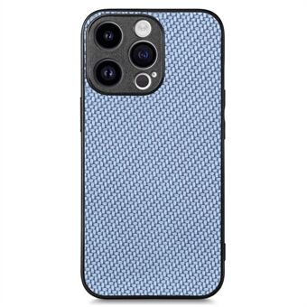 Koolstofvezel textuur telefoonhoesje voor iPhone 15 Pro, PU leer + PC + TPU telefoonhoesje