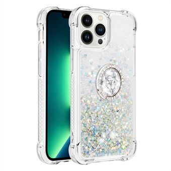 YB Quicksand Serie-7 voor iPhone 15 Pro Max Vloeibare Case met ring-kickstand TPU Telefoonhoes