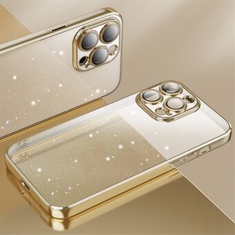 X-LEVEL voor iPhone 15 Pro Max Achterhoesje met glitterpoeder, krasbestendige doorzichtige TPU-telefoonhoes.