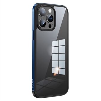 SULADA Minrui-serie voor iPhone 15 Pro Max, Transparante telefoonhoes met elektroplating en metalen frame, TPU+Gehard glas cover.