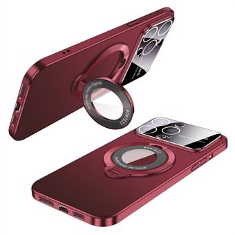 VOERO Anti-Drop Telefoonhoesje voor iPhone 15 Pro Max Rubberen Kickstand PC Cover Compatibel met MagSafe