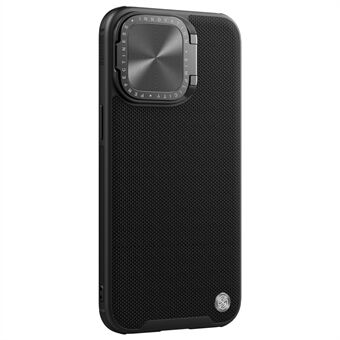 NILLKIN voor iPhone 15 Pro Getextureerde Prop Telefoonhoes Compatibel met MagSafe PC + TPU Cover met Lens Kickstand