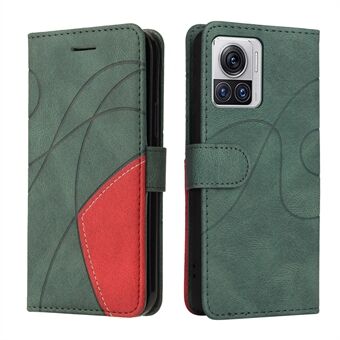 KT Leather Series-1 voor Motorola Moto X30 Pro 5G / Edge 30 Ultra 5G Anti-drop Dual-color Splicing PU Leather Phone Case Stand Wallet Cover