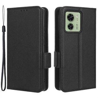 Voor Motorola Edge 40 5G Litchi Textuur Folio Flip PU Leather Case Stand Telefoon Portemonnee Cover