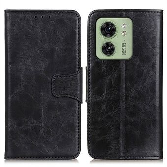 Voor Motorola Edge 40 5G Crazy Horse Texture Wallet Case Stand Shockproof Split Leather Phone Cover