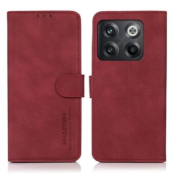KHAZNEH Voor OnePlus 10T 5G / ACE Pro 5G Getextureerde PU Lederen Stand Wallet Cover Magnetische sluiting Telefoonhoesje