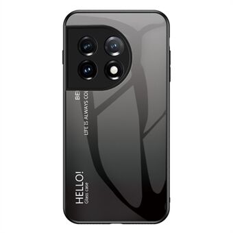 Voor OnePlus 11 5G Kleurverloop Telefoonhoesje Antikras Scratch glas + PC Terug TPU Frame Hybride Cover