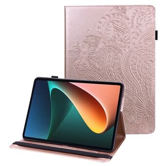Voor Lenovo Tab M10 Plus (3e generatie) / Xiaoxin Pad 2022 10.6 inch bedrukt bloemen PU lederen tablethoes met elastische band, beschermende cover met kaarthouder en standaard.