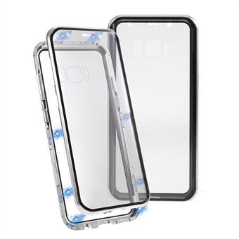 Anti Spy volledig dekkend magnetisch metalen frame + telefoonhoes van gehard glas voor Samsung Galaxy S8