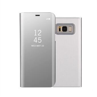 Gecoate spiegeloppervlak lederen telefoonhoes View Window Stand Shell voor Samsung Galaxy S8 G950