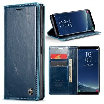 CASEME 003-serie voor Samsung Galaxy S8 PU lederen Stand Case Retro wasachtige textuur Volledige bescherming Wallet Cover