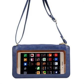 Universal View Window Touch Screen Leather Crossbody Wallet Purse Phone Pouch Bag, Size: 20 x 11.5cm