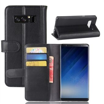 Voor de Samsung Galaxy Note 8 Split Flip Leren Folio Flip Wallet Vouwbare Stand Cover Hoes.