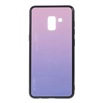 Gradient Color Glass + PC + TPU telefoonhoesje voor Samsung Galaxy A8 (2018)