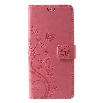 Opdruk Butterfly Flower Stand Wallet Leren Hoesje voor Samsung Galaxy Note 9