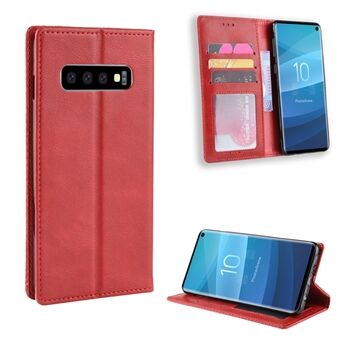 Vintage Style Wallet Leather Stand Cover for Samsung Galaxy S10 Cell Phone Case Cover