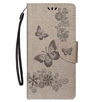 Voor Samsung Galaxy S10 Opdruk Butterfly Flower Wallet lederen tas