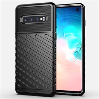 Thunder Series Twill Texture Soft TPU Phone Cover voor Samsung Galaxy S10