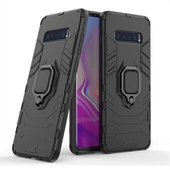 Finger Ring Kickstand PC + TPU Hybrid Cover voor Samsung Galaxy S10 Plus