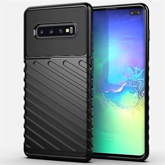 Thunder Series Twill Skin Texture Soft TPU Back Cell Phone Case voor Samsung Galaxy S10 Plus