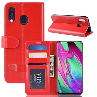 Crazy Horse PU lederen flip Stand mobiele telefoon cover met portemonnee voor Samsung Galaxy A40