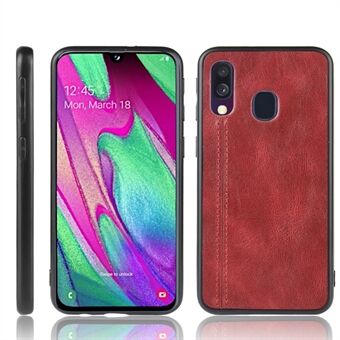 Voor Samsung Galaxy A40 Lederen PC + TPU Combo Cover