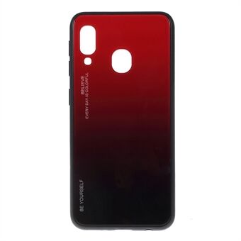 Gradient Color Glass + PC + TPU Hybrid Cover voor Samsung Galaxy A20e