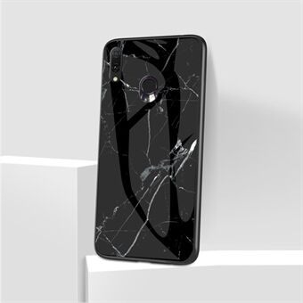Hybride telefoonhoesje met marmerpatroon en gehard glas aan de achterkant voor Samsung Galaxy A20e